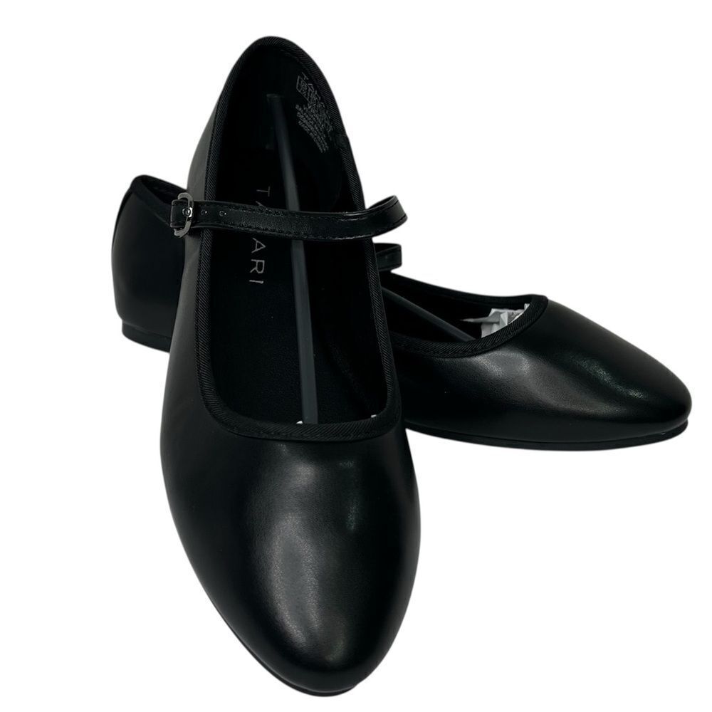 New! Tahari Vienna Black Faux Leather Slip On Ballet Women’s Flats Various Size